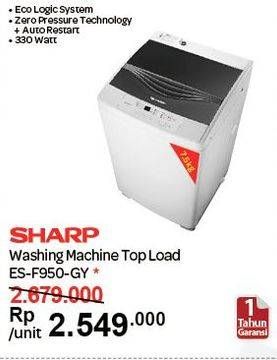 Promo Harga SHARP ES-F950P-GY | Washing Machine  - Carrefour