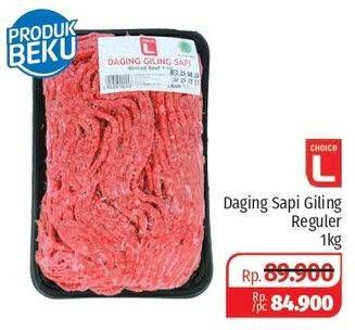 Promo Harga CHOICE L Daging Giling Sapi Reguler 1 kg - Lotte Grosir