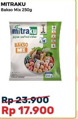 Promo Harga Mitraku Bakso Seafood Mix 250 gr - Alfamart