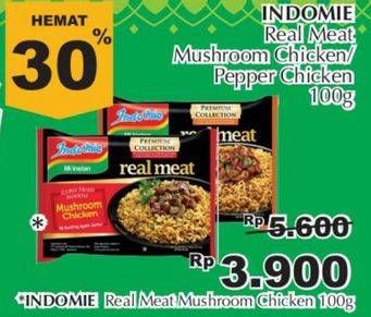 Promo Harga INDOMIE Real Meat Mushroom Chicken, Pepper Chicken 100 gr - Giant