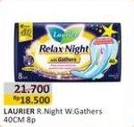 Promo Harga LAURIER Relax Night Gathers 40cm 8 pcs - Alfamart