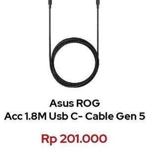 Promo Harga Asus ROG USB-C Cable 1.8m Generasi 5  - Erafone