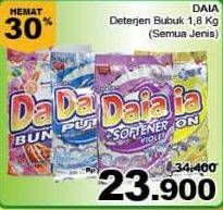 Promo Harga DAIA Deterjen Bubuk Bunga, Putih, + Softener Violet, Ekstrak Lemon 1800 gr - Giant