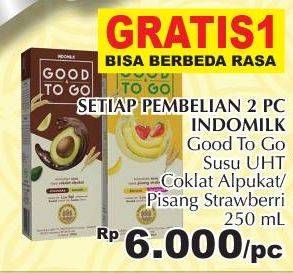 Promo Harga INDOMILK Good To Go Choco Avocado, Banana Strawberry 250 ml - Giant