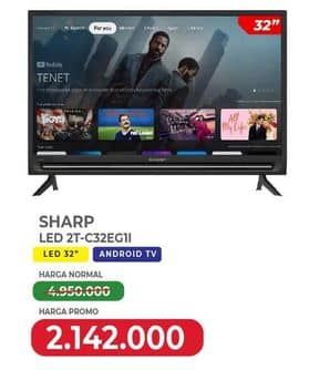 Sharp TV with Google Assistant 2T-C32EG1i  Diskon 56%, Harga Promo Rp2.142.000, Harga Normal Rp4.950.000