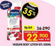 Promo Harga Vaseline Body Lotion All Variants 200 ml - Superindo