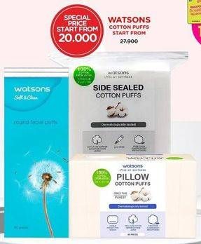 Promo Harga Watsons Pillow Cotton Puff Side Sealed 80 pcs - Watsons