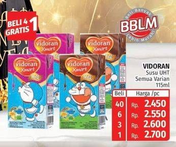 Promo Harga VIDORAN Kids Milk UHT All Variants 115 ml - Lotte Grosir
