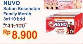 Promo Harga NUVO Family Bar Soap Total Protect per 3 pcs 110 gr - Indomaret