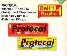 Promo Harga Protecal Vitamin C + Kalsium (Solid) Jeruk/ Defense  - Indomaret