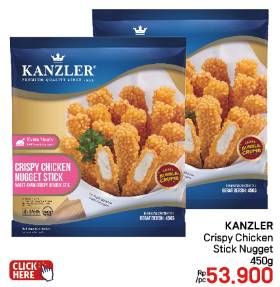 Promo Harga Kanzler Chicken Nugget Stick Crispy 450 gr - LotteMart