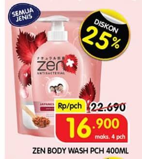 Promo Harga ZEN Anti Bacterial Body Wash All Variants 400 ml - Superindo