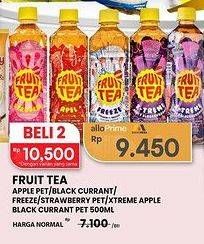 Promo Harga Sosro Fruit Tea Apple, Blackcurrant, Freeze, Stroberi, Xtreme Apple + Blackcurrant 500 ml - Carrefour