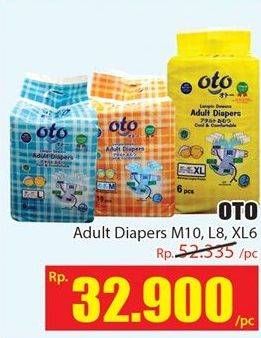 Promo Harga OTO Adult Diapers M10, L8, XL6 6 pcs - Hari Hari