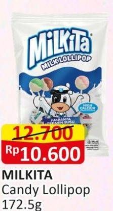 Promo Harga Milkita Milk Lollipop Assorted 172 gr - Alfamart