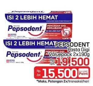 Promo Harga Pepsodent Pasta Gigi Pencegah Gigi Berlubang White 190 gr - LotteMart