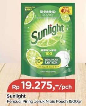 Promo Harga Sunlight Pencuci Piring Jeruk Nipis 100 1500 ml - TIP TOP