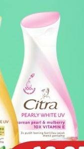 Promo Harga CITRA Hand & Body Lotion Pearly White UV Korean Pearl Mulberry 230 ml - TIP TOP