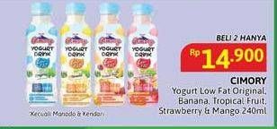 Promo Harga Cimory Yogurt Drink Low Fat Banana, Tropical Fruit, Strawberry Mango 240 ml - Alfamidi