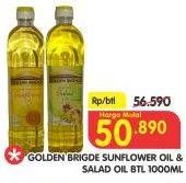 Promo Harga GOLDEN BRIDGE Sunflower Oil 1ltr/Salad Oil 1ltr  - Superindo