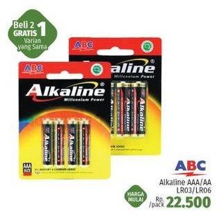 Promo Harga ABC Battery Alkaline LR6/AA, LR03/AAA 4 pcs - LotteMart