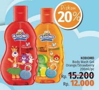 Promo Harga KODOMO Body Wash Gel Orange, Strawberry 200 ml - LotteMart