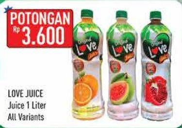 Promo Harga LOVE Juice All Variants 1 ltr - Hypermart