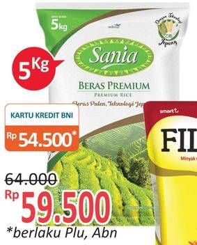 Promo Harga Sania Beras Premium 5000 gr - Alfamidi