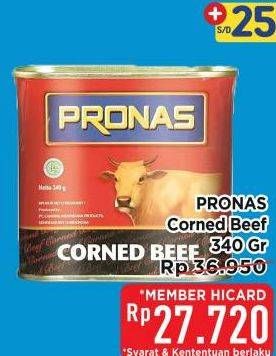 Promo Harga Pronas Corned Beef 340 gr - Hypermart