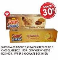 Promo Harga SNIPS SNAPS Biscuit Cappucino, Chocolate, Crackers Cheese, Wafer Chocolate  - Superindo