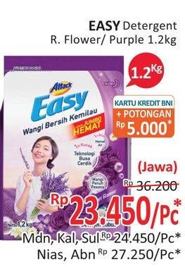 Promo Harga ATTACK Easy Detergent Powder Sparkling Blooming, Sweet Glamour 1200 gr - Alfamidi