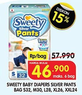 Promo Harga Sweety Silver Pants M30, S32, XL26, XXL24, L28 24 pcs - Superindo