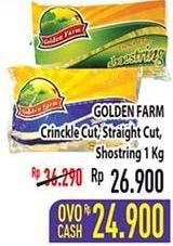 Promo Harga GOLDEN FARM French Fries Straight, Shoestring, Crinkle 1000 gr - Hypermart