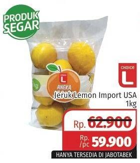 Promo Harga CHOICE L Jeruk Lemon 1 kg - Lotte Grosir