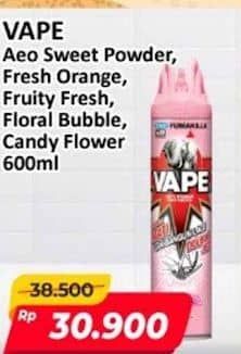 Promo Harga Fumakilla Vape Aerosol Sweet Powder, Fruity Fresh, Orange, Floral Bubble 600 ml - Alfamart