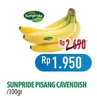 Promo Harga Sunpride Pisang Cavendish per 100 gr - Hypermart