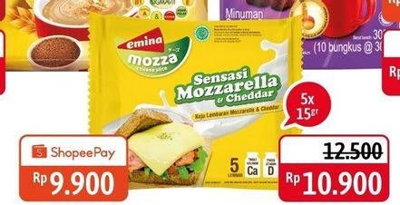 Promo Harga EMINA Cheese Slice Mozza 5 pcs - Alfamidi