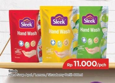 Promo Harga SLEEK Hand Wash Antibacterial Apple, Lemon, Strawberry 400 ml - TIP TOP