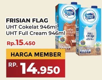 Promo Harga Frisian Flag Susu UHT Purefarm Swiss Chocolate, Full Cream 946 ml - Yogya