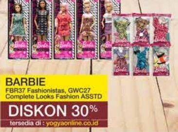 Promo Harga Barbie FBR37 fashionistas, GWC27 Complete looks fasion asstd  - Yogya