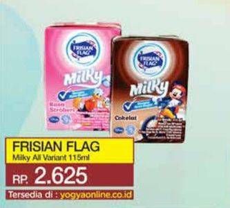 Promo Harga Frisian Flag Susu UHT Milky Zuzhu Zazha All Variants 115 ml - Yogya