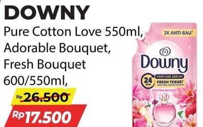 Promo Harga Downy Premium Parfum Adorable Bouquet, Pure Cotton Love, Fresh Bouquet 550 ml - Alfamart