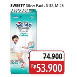 Promo Harga Sweety Silver Pants S32, XL24, M28, L26 24 pcs - Alfamidi