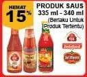 Promo Harga Produk Saus 335 - 340ml (berlaku untuk produk tertentu)  - Giant