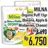 Promo Harga Milna Nature Puffs Organic Banana, Apple Mix Berries, Cheese 15 gr - Hypermart