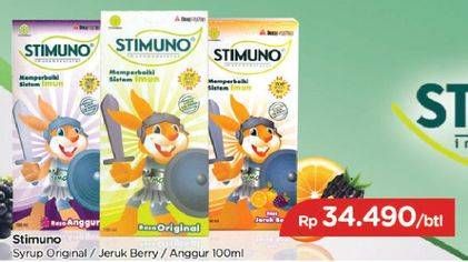 Promo Harga STIMUNO Restores Immunes Syrup Original, Orange Berry, Grape 100 ml - TIP TOP