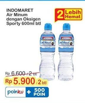 Promo Harga Indomaret Air Minum Dengan Oksigen Sporty 600 ml - Indomaret