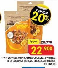 Promo Harga Yava Granola Bites Chocolate Vanilla, Coconut Banana, Chocolate Banana 125 gr - Superindo