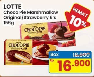 Promo Harga Lotte Chocopie Marshmallow Strawberry per 6 pcs 26 gr - Indomaret