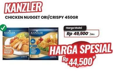 Promo Harga Kanzler Chicken Nugget Crispy, Original 450 gr - Carrefour